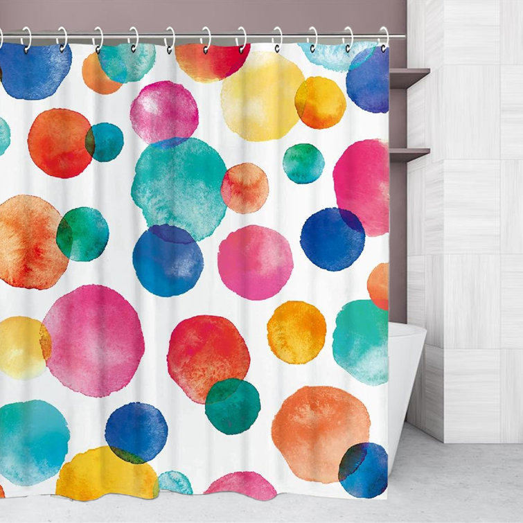 Ebern Designs 13 Piece Polka Dots Shower Curtain Set + Hooks Wayfair